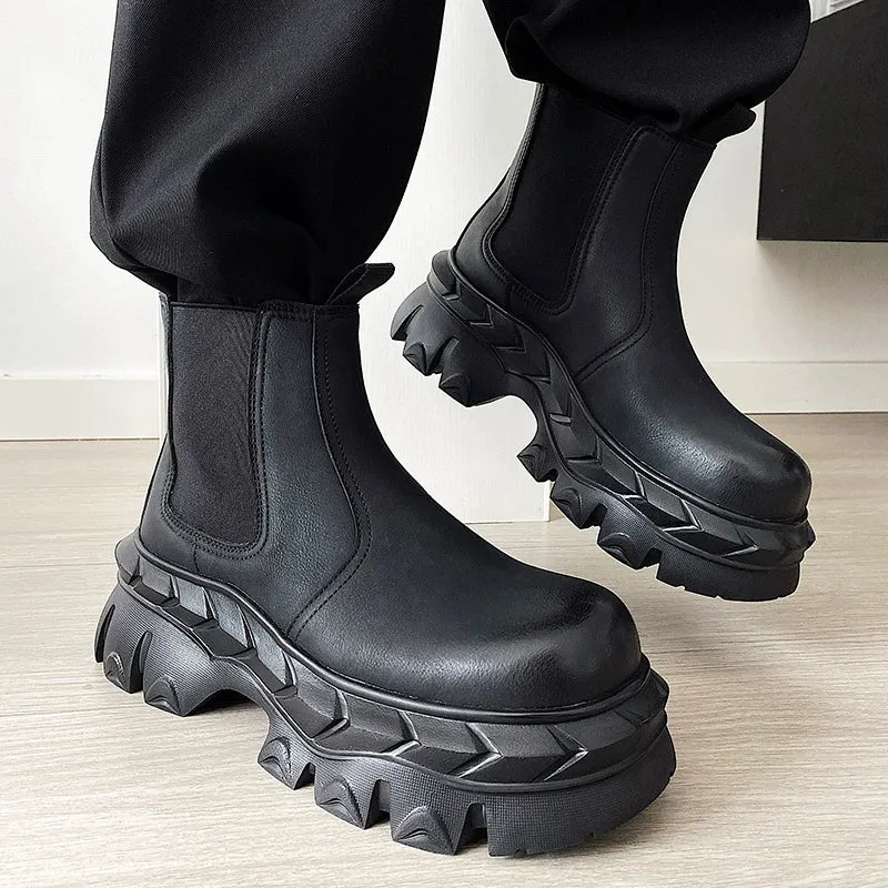 PU Leather Chelsea Boots with Zipper