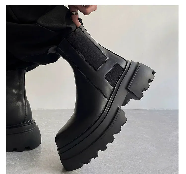 PU Leather Chelsea Boots with Zipper