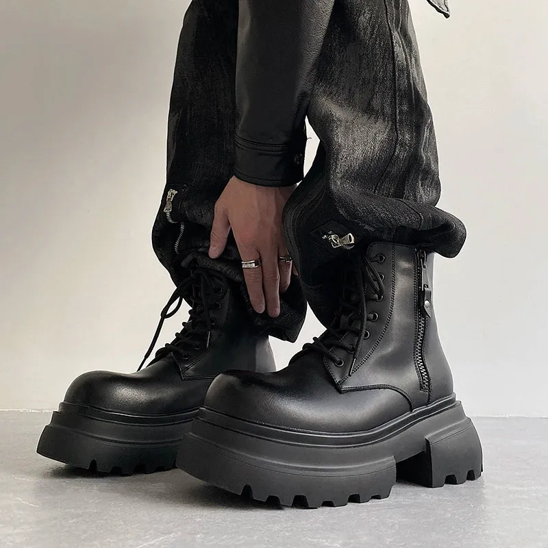 PU Leather Chelsea Boots with Zipper