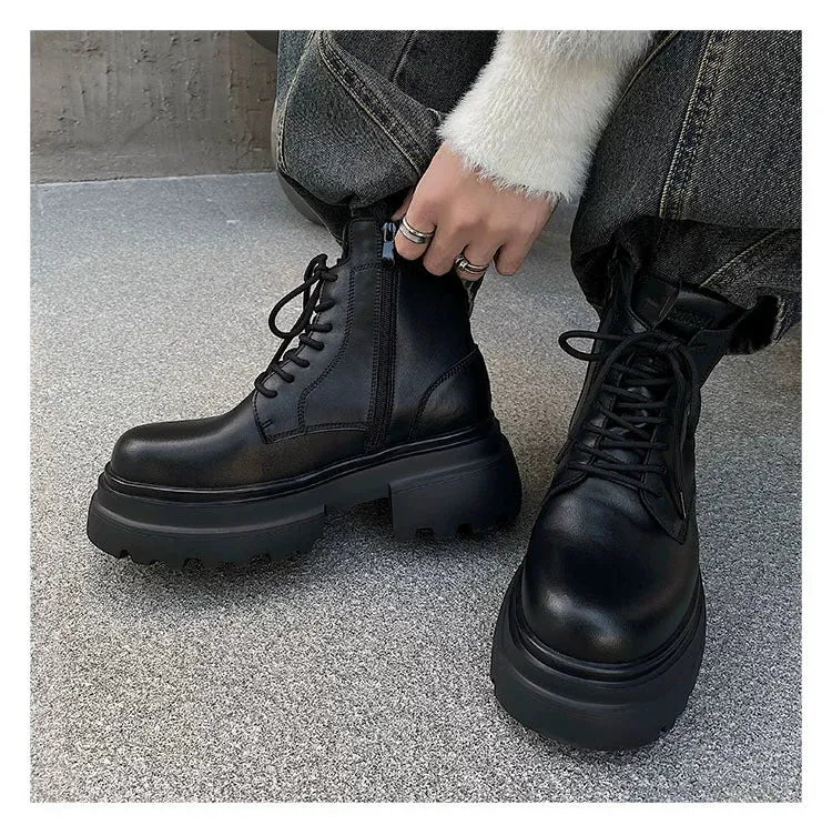 PU Leather Chelsea Boots with Zipper