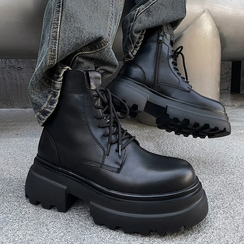 PU Leather Chelsea Boots with Zipper