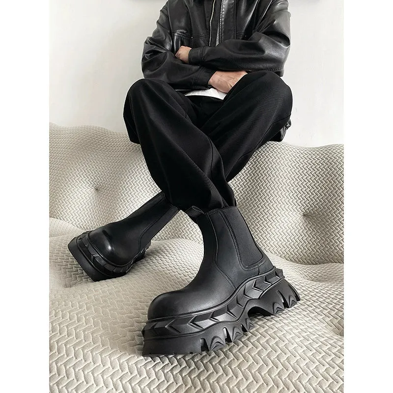 PU Leather Chelsea Boots with Zipper