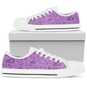 Purple Color Scatter Design Open Road Girl Women's Low Top Shoe Custom shoes