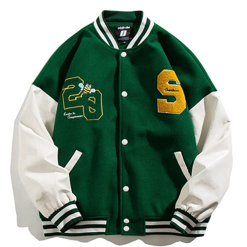 "20" Veste Bombers Baseball Universitaire Noir - URB1™