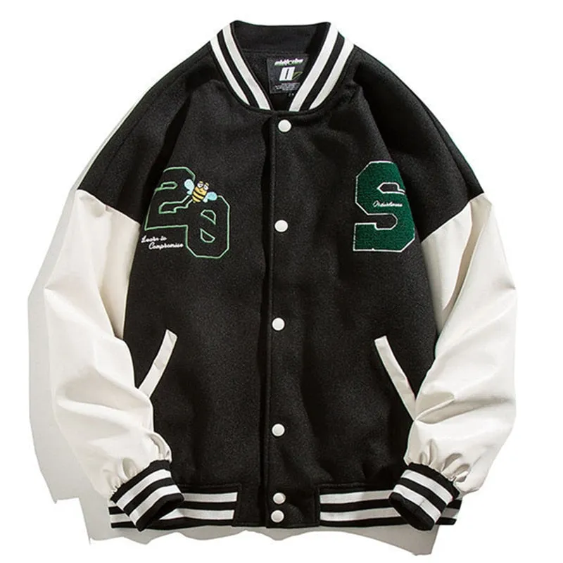 "20" Veste Bombers Baseball Universitaire Noir - URB1™