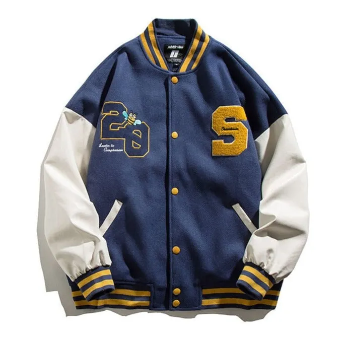 "20" Veste Bombers Baseball Universitaire Noir - URB1™