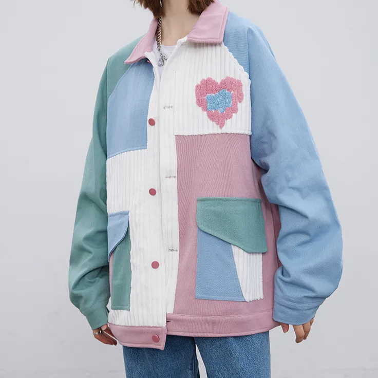 "AYWTER" Veste en Jean Velour Bleu Rose Vert pâle - URB1™