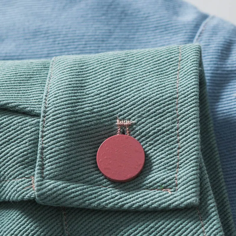 "AYWTER" Veste en Jean Velour Bleu Rose Vert pâle - URB1™
