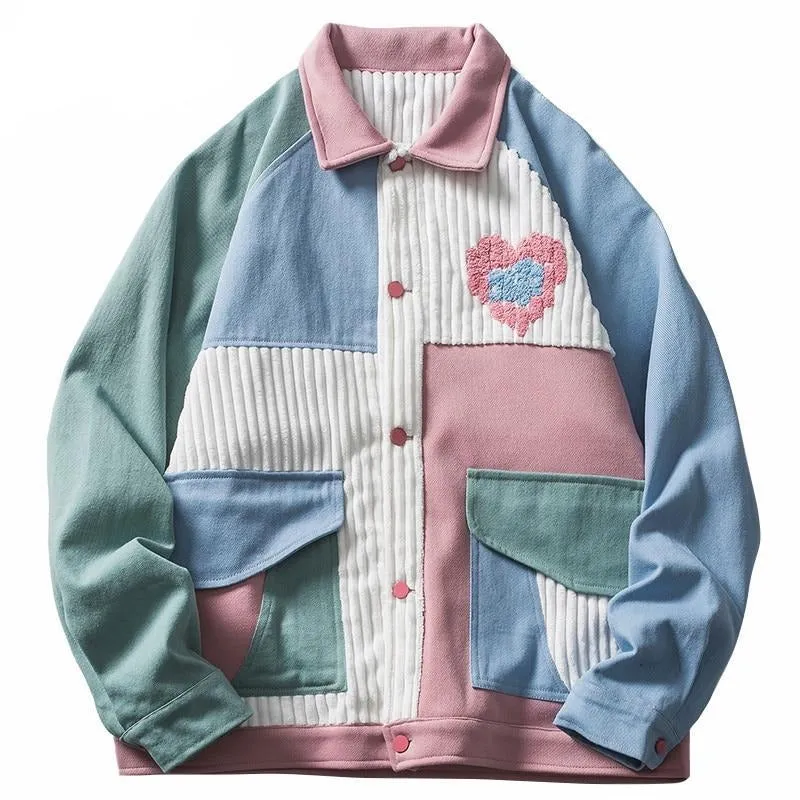 "AYWTER" Veste en Jean Velour Bleu Rose Vert pâle - URB1™
