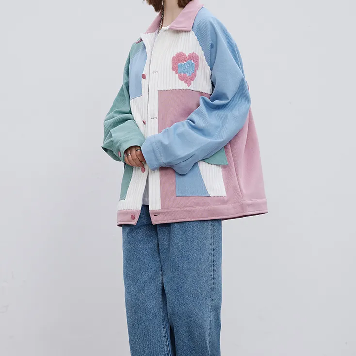 "AYWTER" Veste en Jean Velour Bleu Rose Vert pâle - URB1™