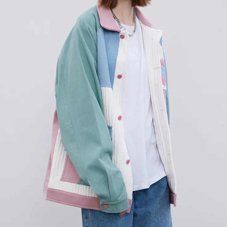 "AYWTER" Veste en Jean Velour Bleu Rose Vert pâle - URB1™