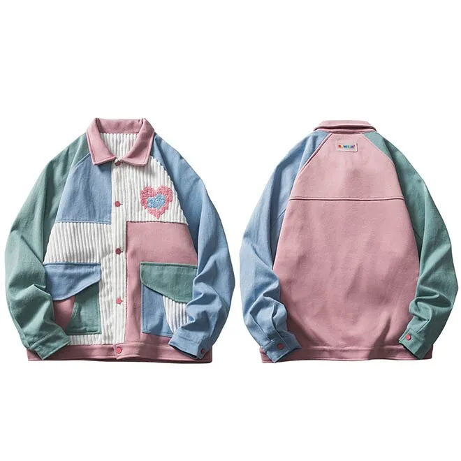 "AYWTER" Veste en Jean Velour Bleu Rose Vert pâle - URB1™
