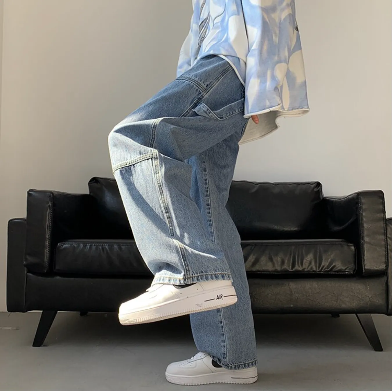 "BAGGY" Pantalon Jean Denim Blanc Large Streetwear - URB1™