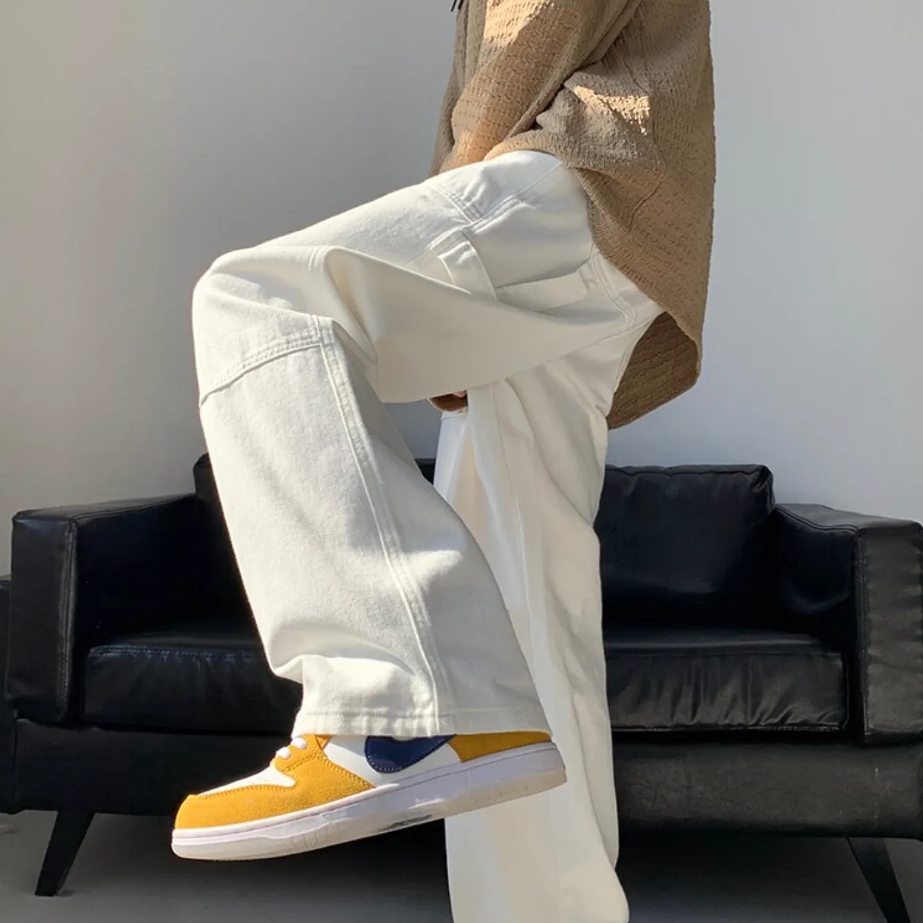 "BAGGY" Pantalon Jean Denim Blanc Large Streetwear - URB1™