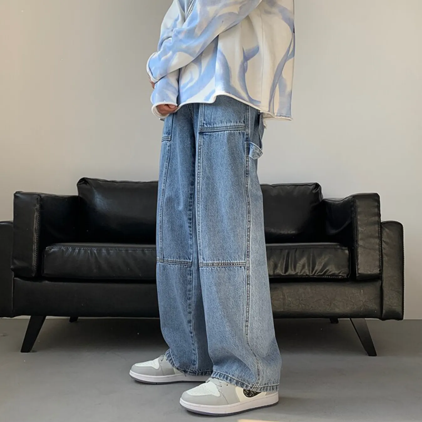 "BAGGY" Pantalon Jean Denim Blanc Large Streetwear - URB1™