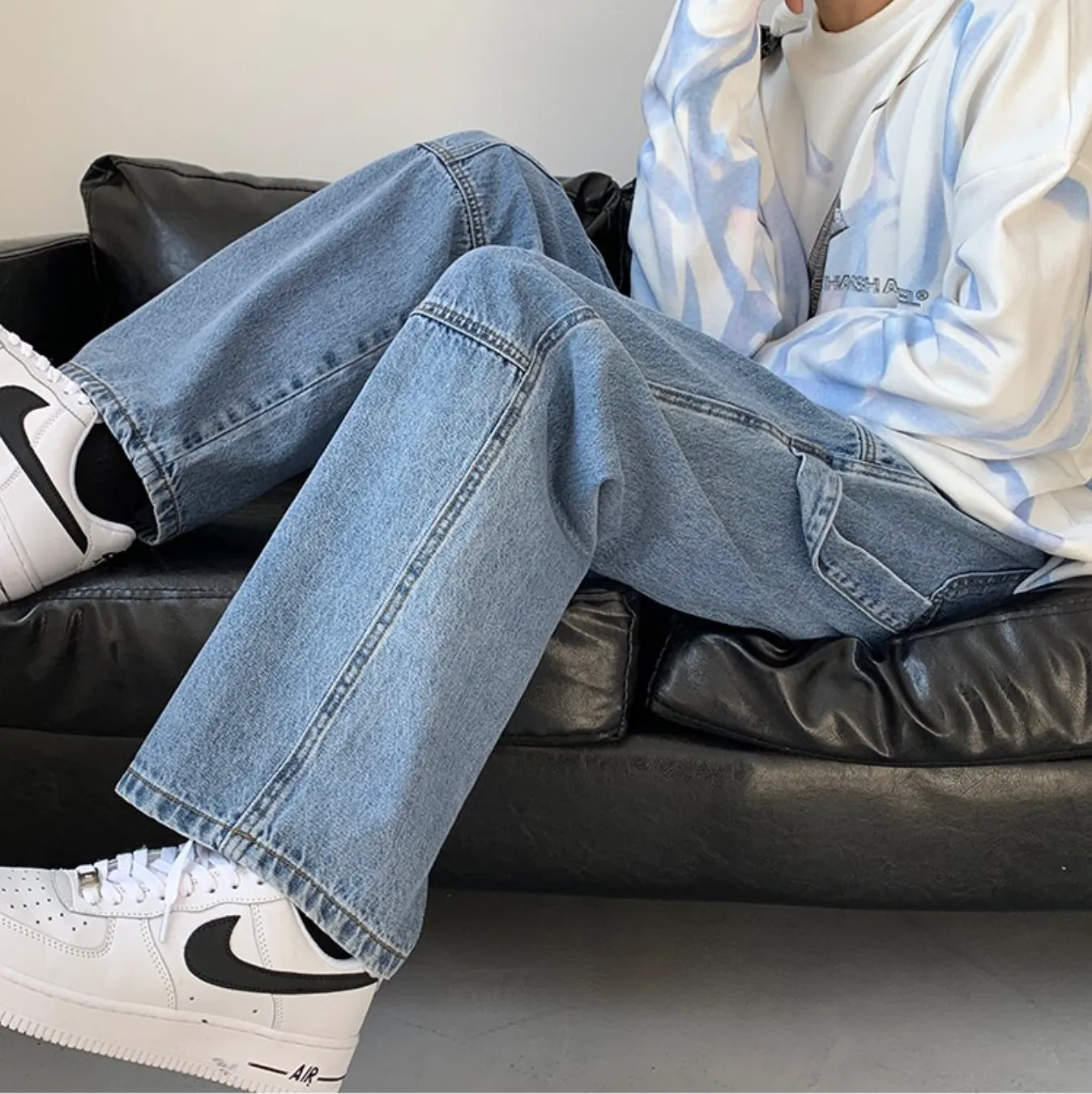 "BAGGY" Pantalon Jean Denim Blanc Large Streetwear - URB1™