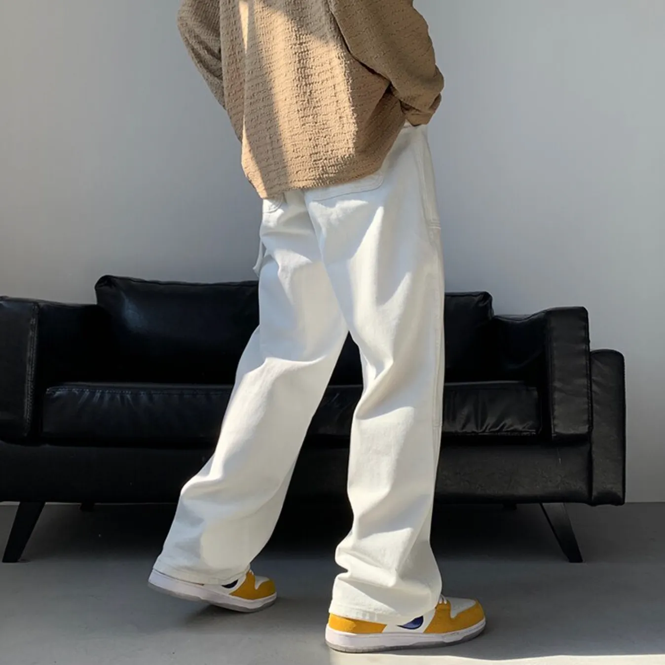 "BAGGY" Pantalon Jean Denim Blanc Large Streetwear - URB1™