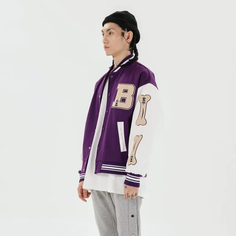 "B" Veste Bombers Versity Jacket Noir - URB1™
