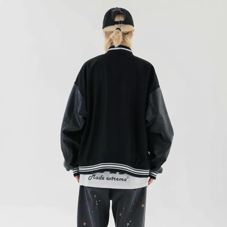 "B" Veste Bombers Versity Jacket Noir - URB1™