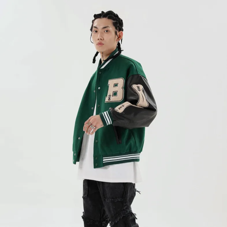 "B" Veste Bombers Versity Jacket Noir - URB1™