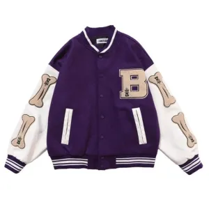 "B" Veste Bombers Versity Jacket Violet - URB1™