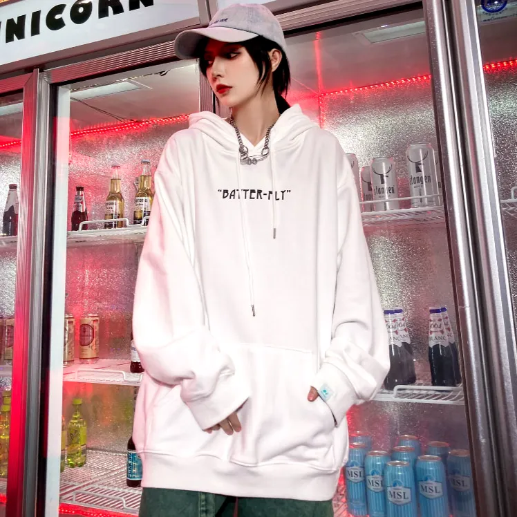 "BUTTERFLY" Sweat-shirt blanc Hoodie à capuche - URB1™