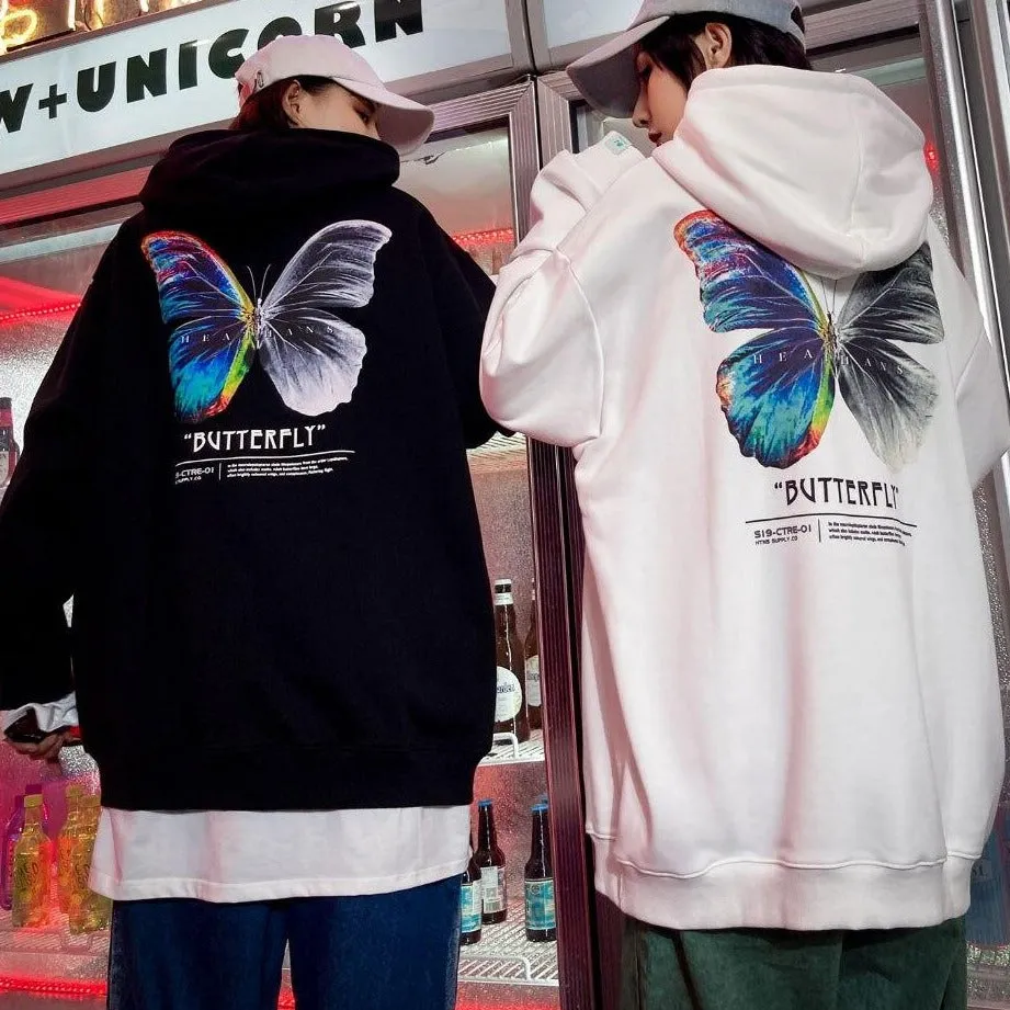 "BUTTERFLY" Sweat-shirt blanc Hoodie à capuche - URB1™