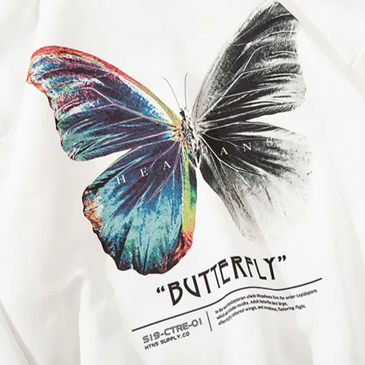 "BUTTERFLY" Sweat-shirt blanc Hoodie à capuche - URB1™