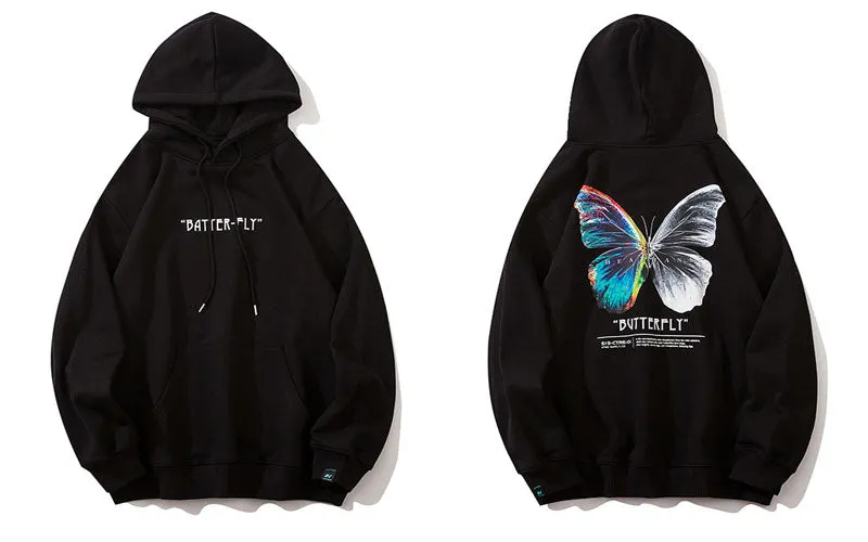 "BUTTERFLY" Sweat-shirt blanc Hoodie à capuche - URB1™