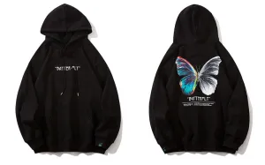"BUTTERFLY" Sweat-shirt blanc Hoodie à capuche - URB1™