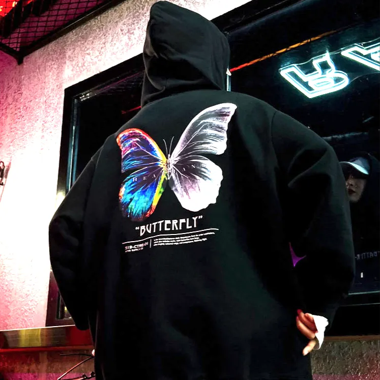"BUTTERFLY" Sweat-shirt blanc Hoodie à capuche - URB1™