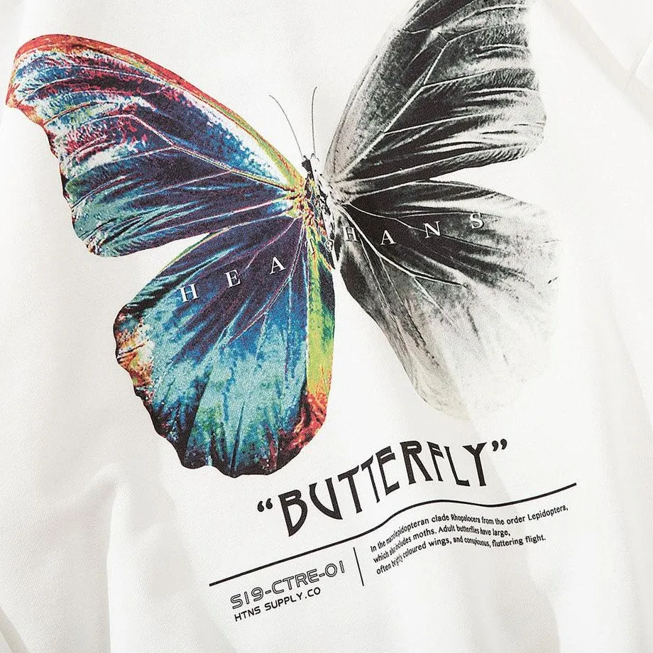 "BUTTERFLY" Sweat-shirt blanc Hoodie à capuche - URB1™