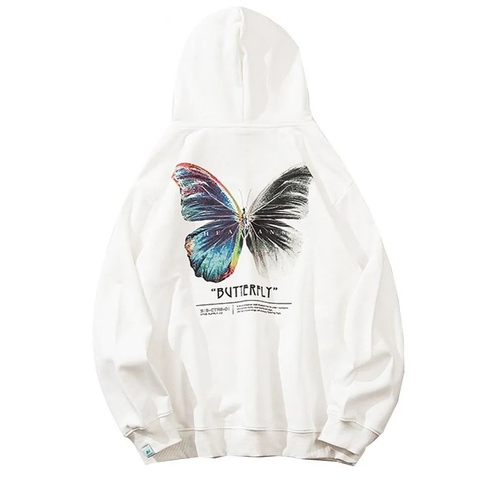 "BUTTERFLY" Sweat-shirt blanc Hoodie à capuche - URB1™