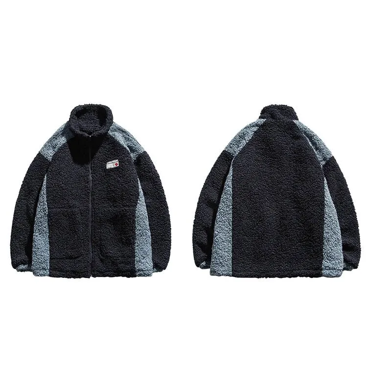 "CONTENTED" Pull Gilet à Zip Fourrure mouton Blanc - URB1™