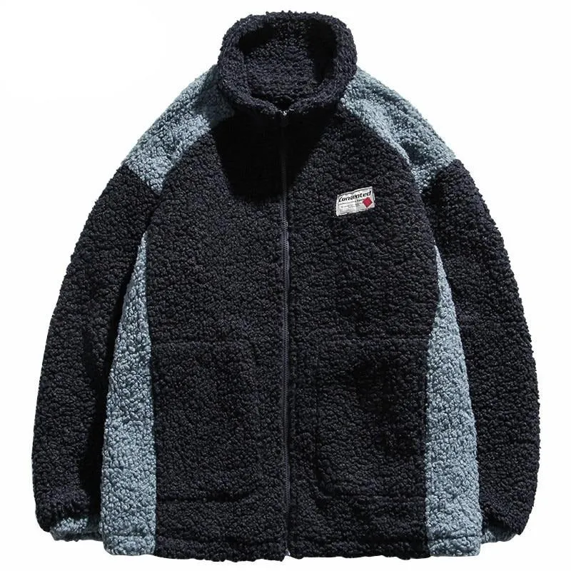 "CONTENTED" Pull Gilet à Zip Fourrure mouton Blanc - URB1™