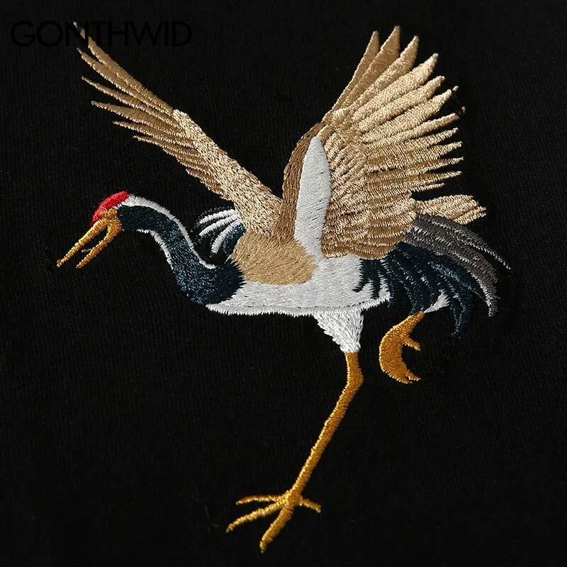 "CRANE" T-shirt Blanc Oversize Brodé - URB1™