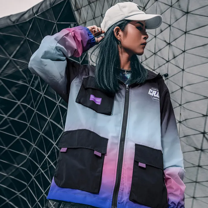 "CRGD" Veste Coupe Vent Violet Streetwear - URB1™