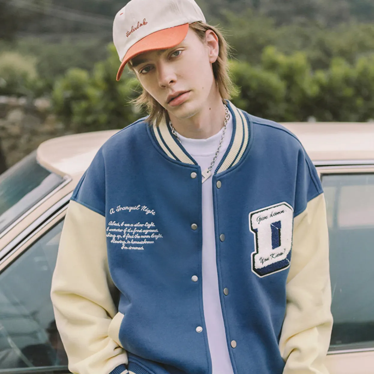 "DAMN" Veste Bombers Baseball Bleu - URB1™
