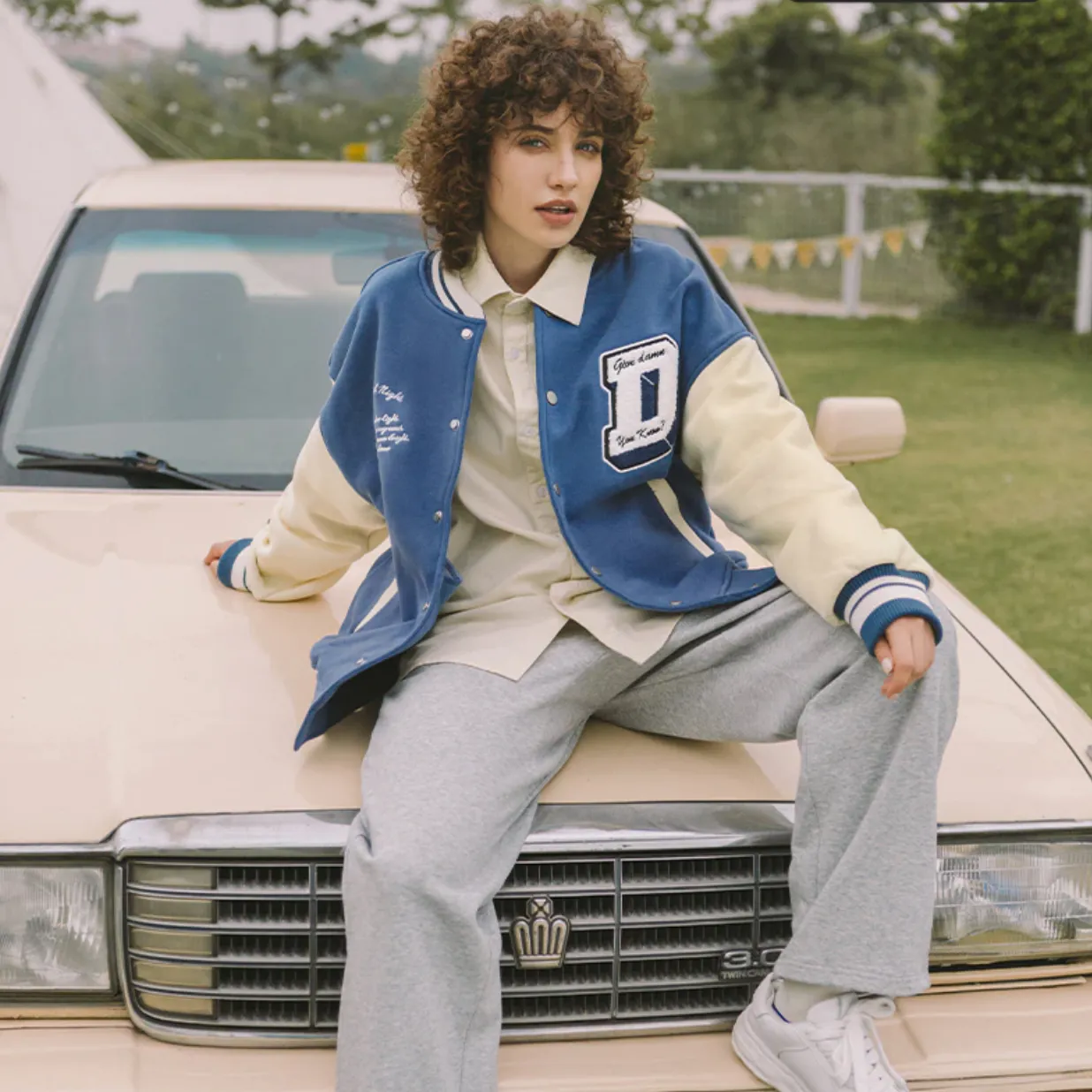 "DAMN" Veste Bombers Baseball Bleu - URB1™