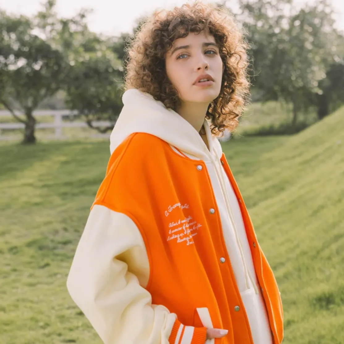 "DAMN" Veste Bombers Baseball Orange - URB1™