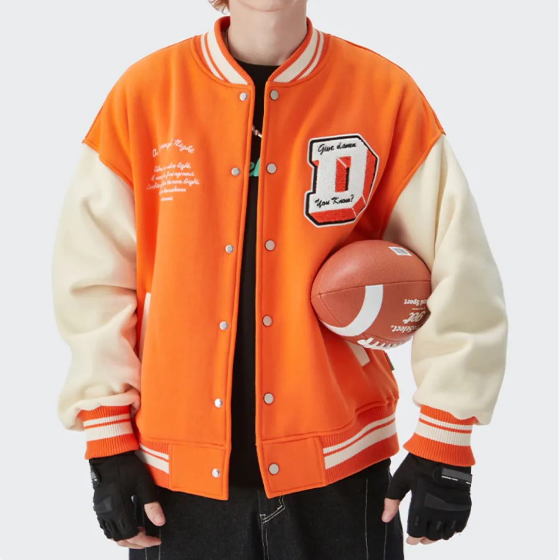 "DAMN" Veste Bombers Baseball Orange - URB1™