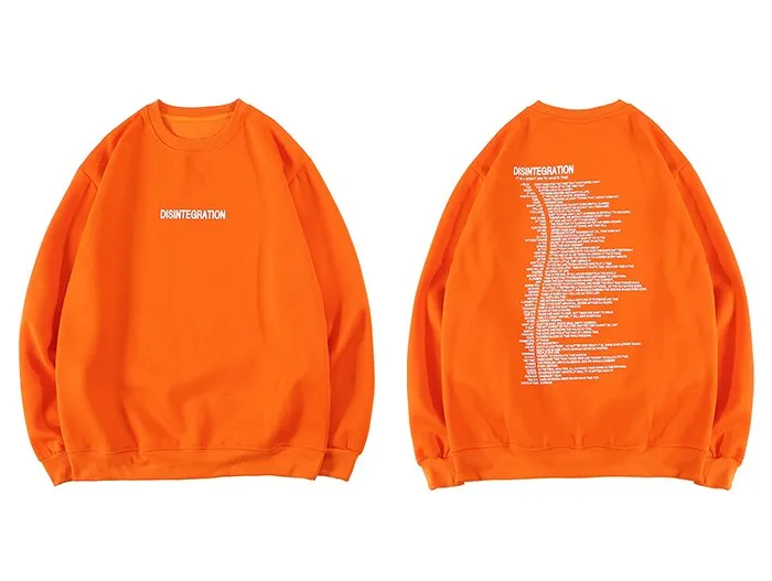 "DISINTEGRATION" Sweatshirt Crewneck Orange - URB1™