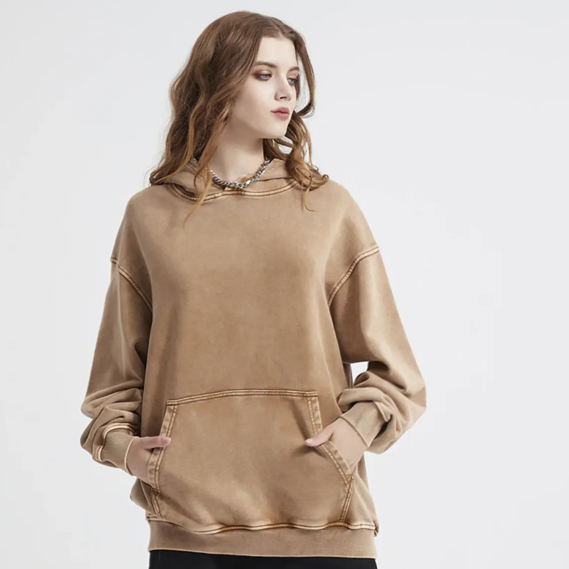 "DLVD" Sweat-shirt Hoodie à capuche Délavé Bleu - URB1™