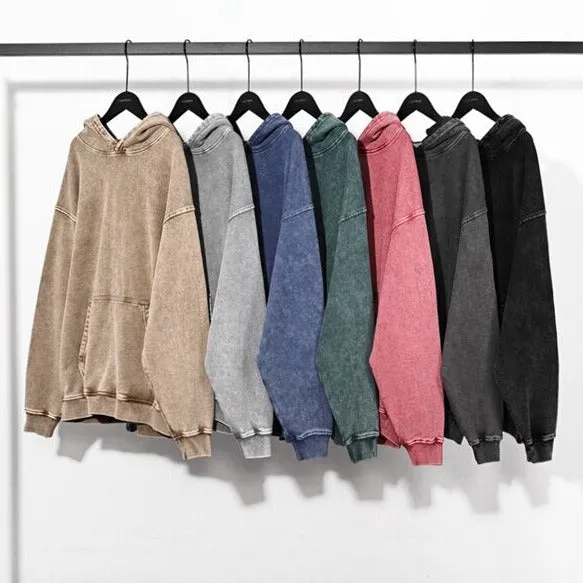 "DLVD" Sweat-shirt Hoodie à capuche Délavé Gris - URB1™