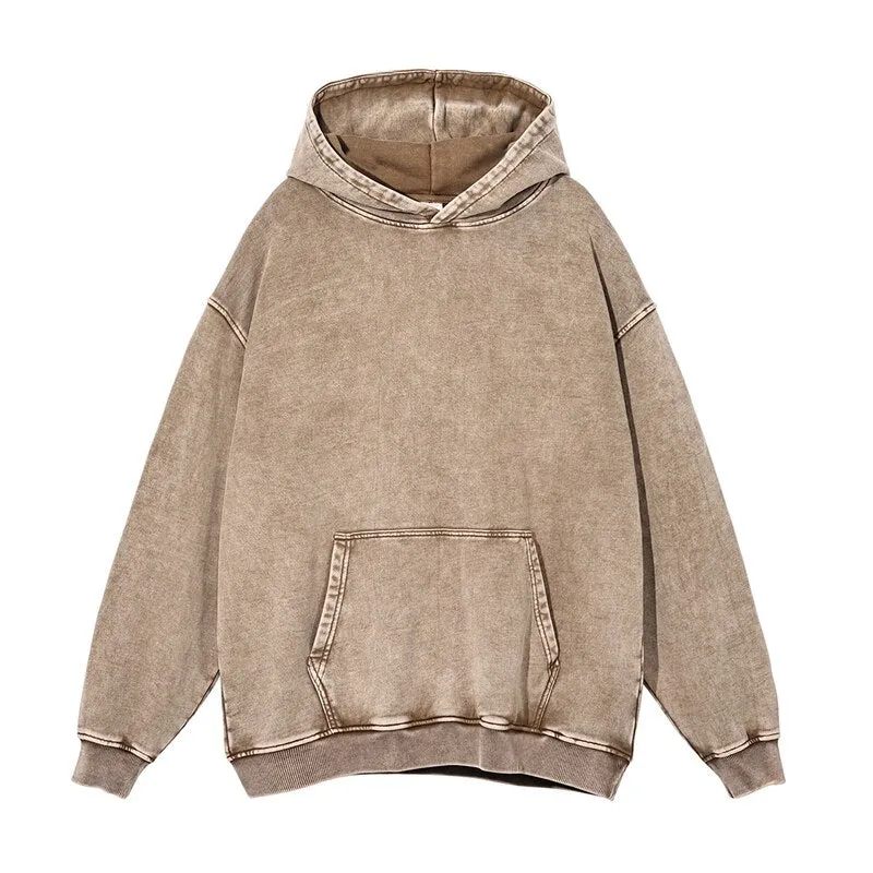 "DLVD" Sweat-shirt Hoodie à capuche Délavé Gris - URB1™