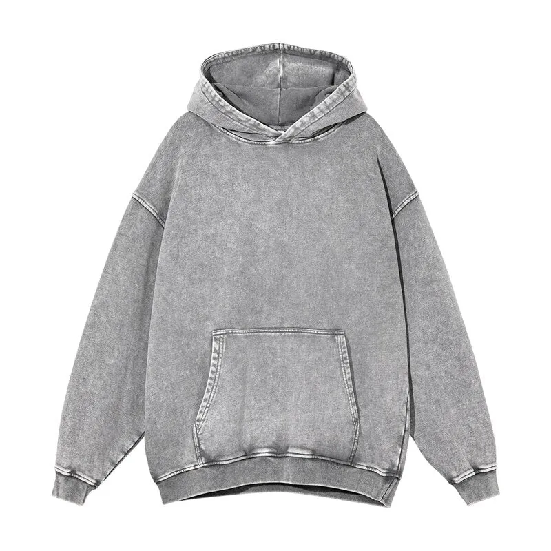 "DLVD" Sweat-shirt Hoodie à capuche Délavé Gris - URB1™