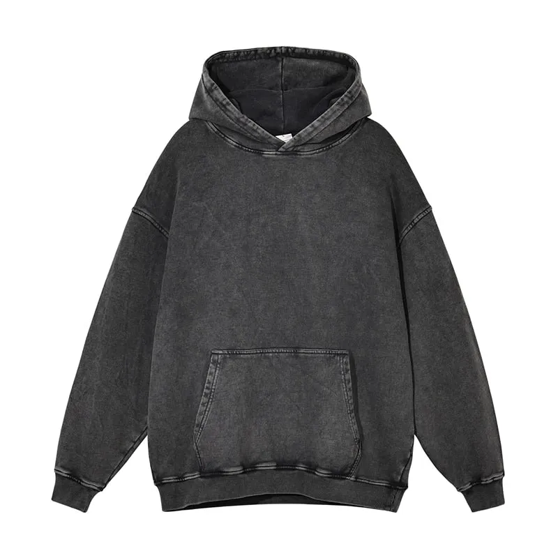 "DLVD" Sweat-shirt Hoodie à capuche Délavé Gris - URB1™