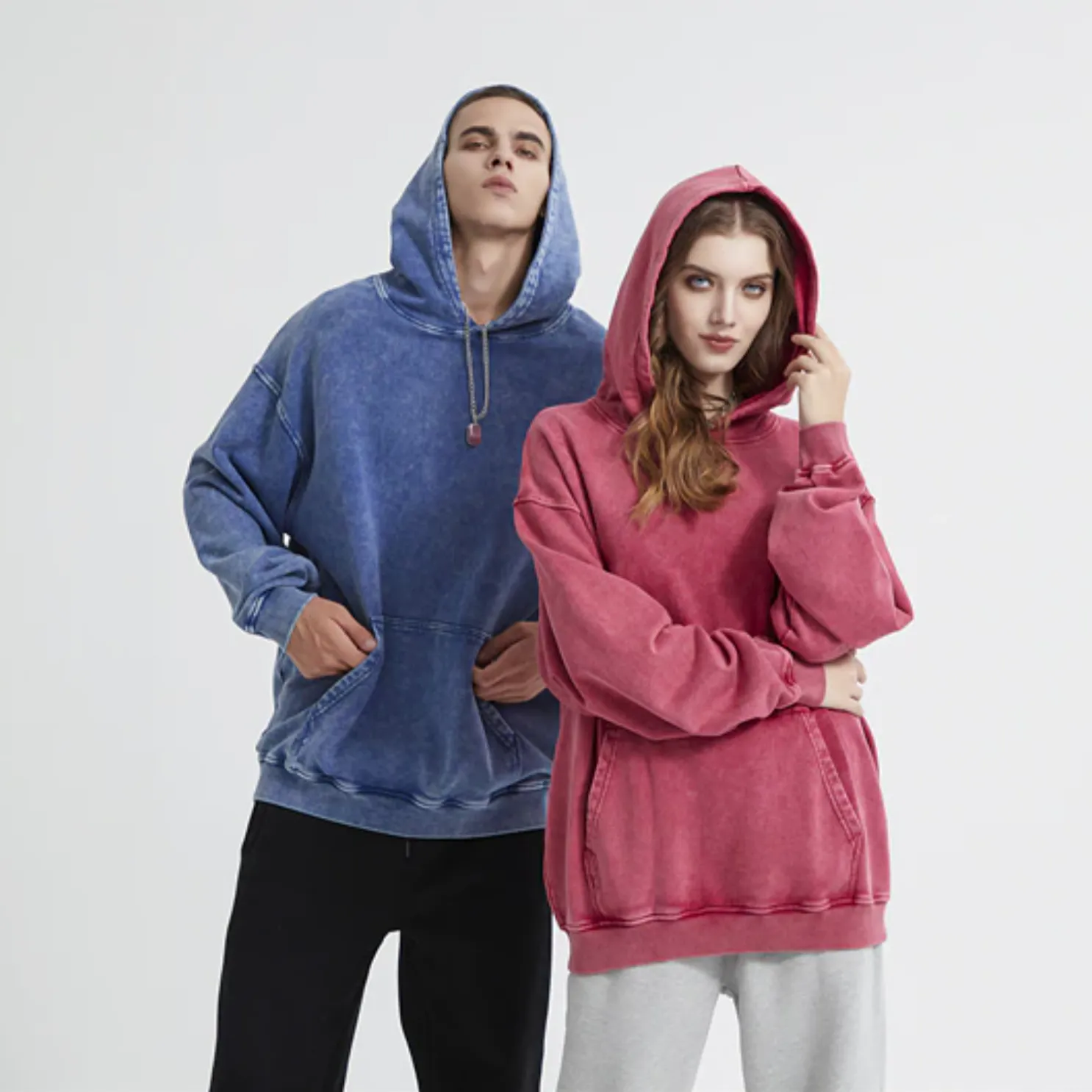 "DLVD" Sweat-shirt Hoodie à capuche Délavé Gris - URB1™