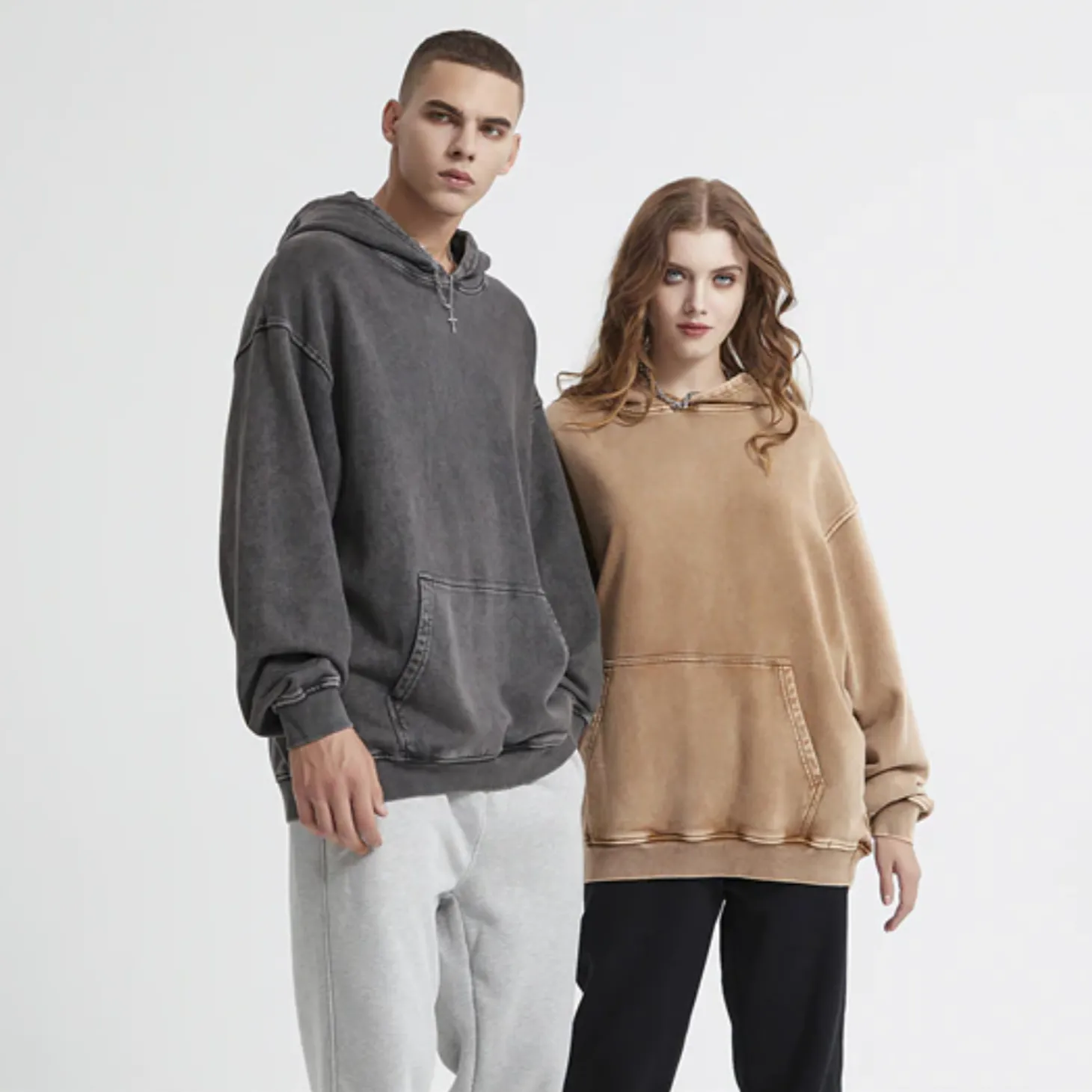 "DLVD" Sweat-shirt Hoodie à capuche Délavé Gris - URB1™