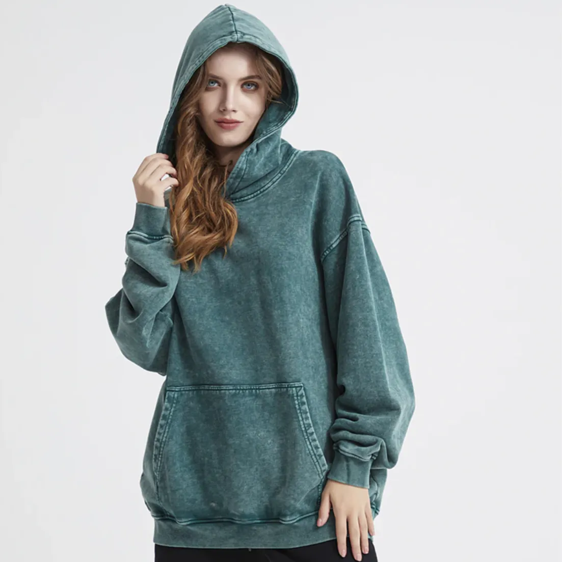 "DLVD" Sweat-shirt Hoodie à capuche Délavé Gris - URB1™